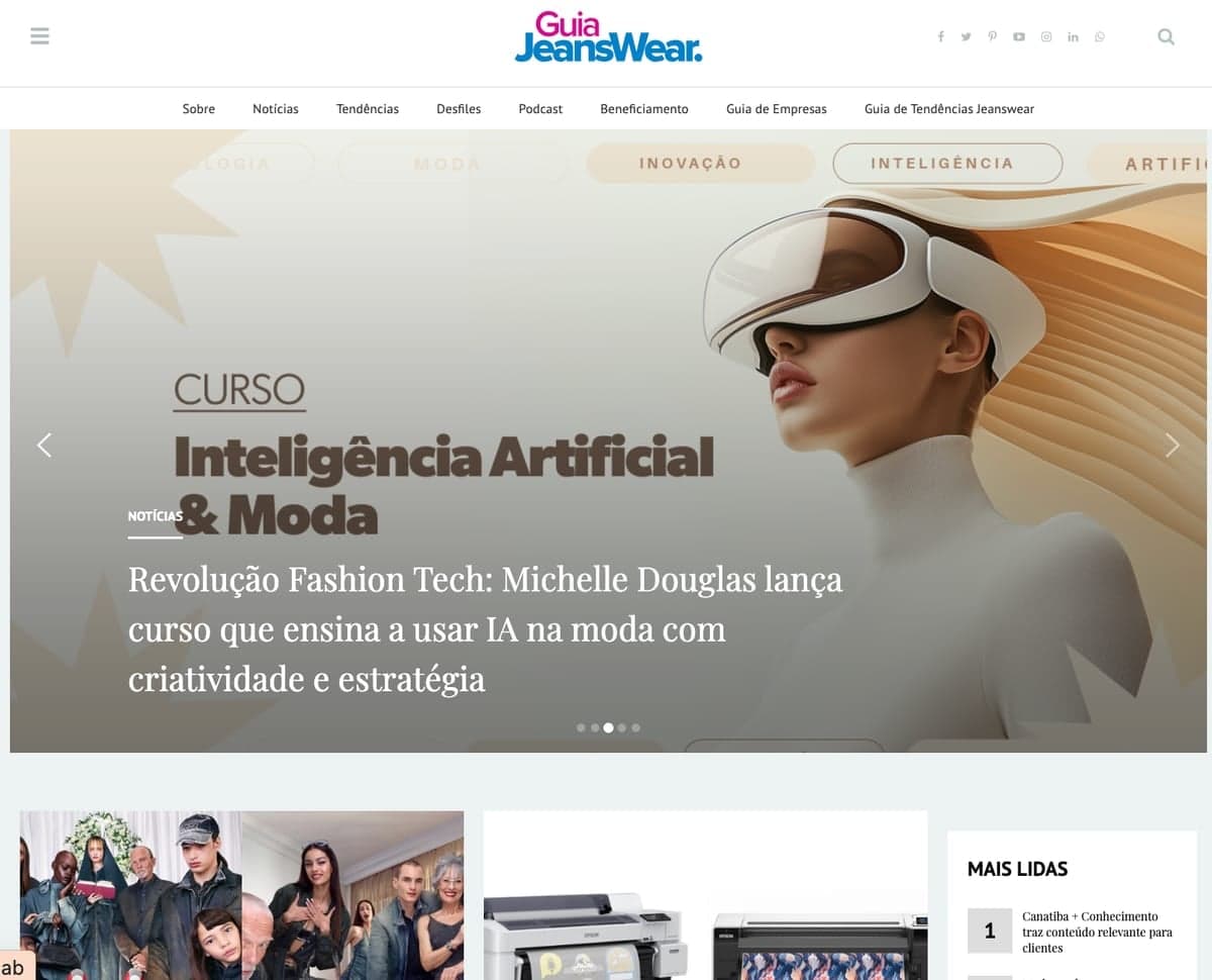 Na mídia · Guia JeansWear: o lançamento do curso de IA na moda