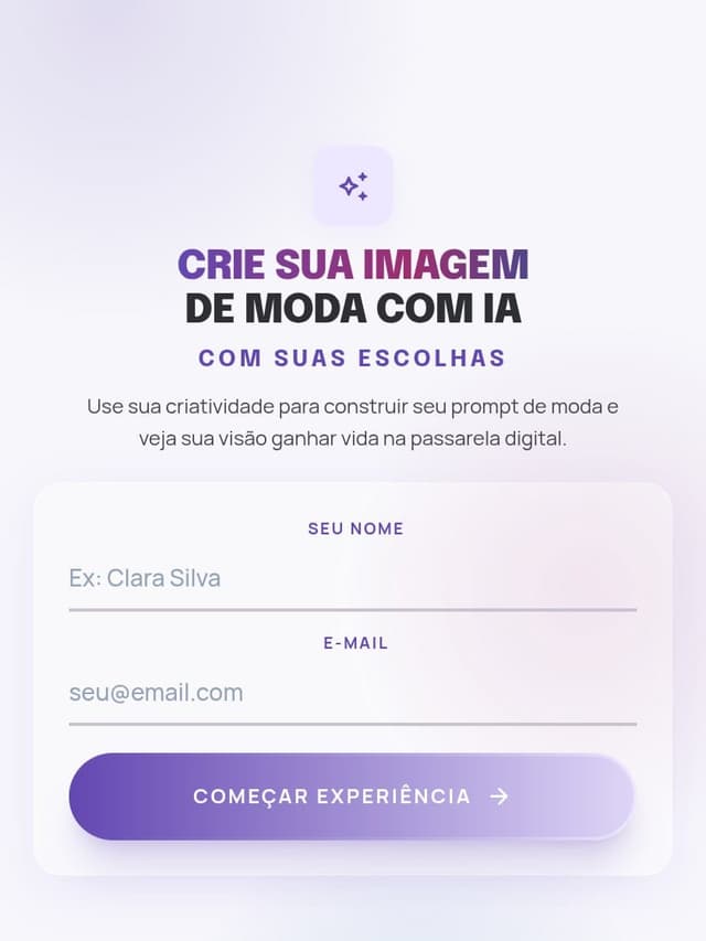 a tela de abertura do quiz, como o público via