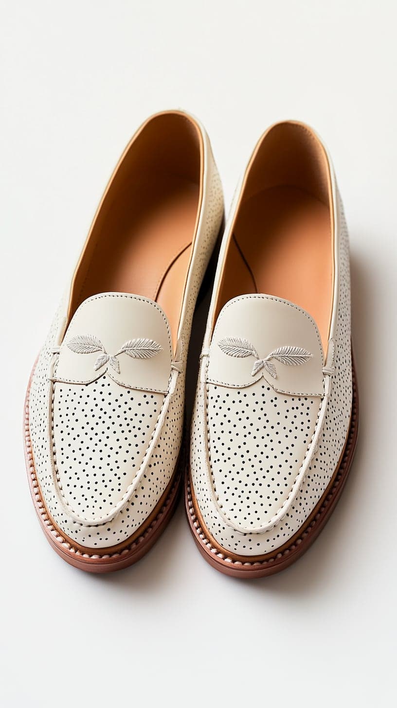 Loafer bordado · série de calçados criada com IA por Michelle Douglas e apresentada à Blue Bird Shoes