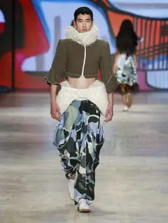 Look 25: cropped, gola, calça