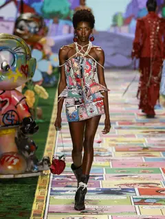 Look 34: corset, minissaia peplum